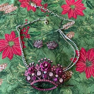 Betsey Johnson crown choker and matching crown earrings